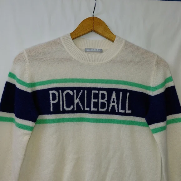 Alashan 100% Cashmere Pickleball Sweater Women's Size Small Preppy Lightweight - Picture 3 of 7